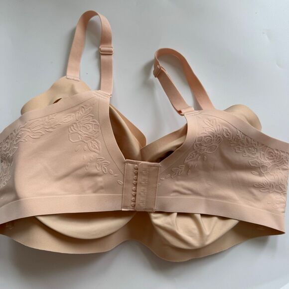 Honeylove Silhouette Roses Bra Women Size 44DD / 44F 3X Floral Wireless Seamless - Picture 5 of 7